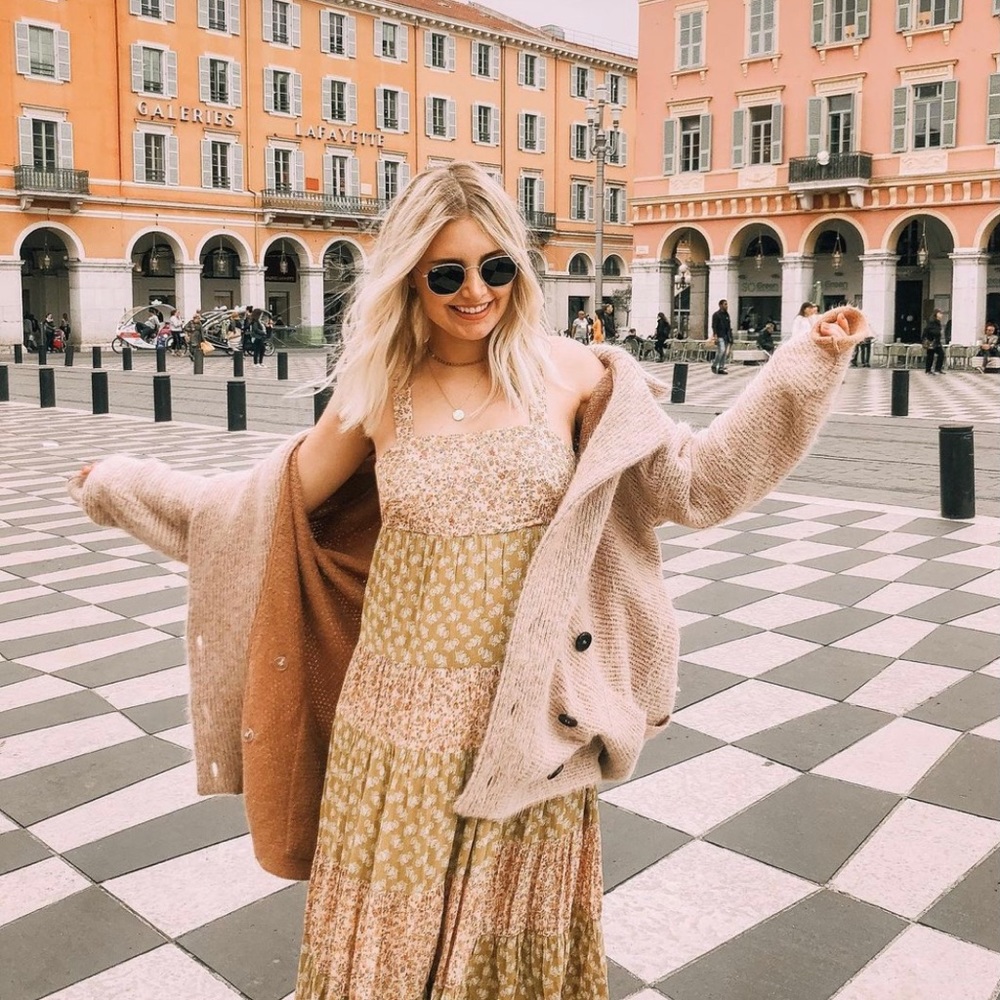 Madewell Print-Mix Tiered Midi Dress Sz XS